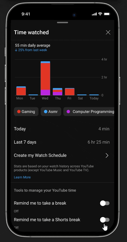Shorts break feature prototype