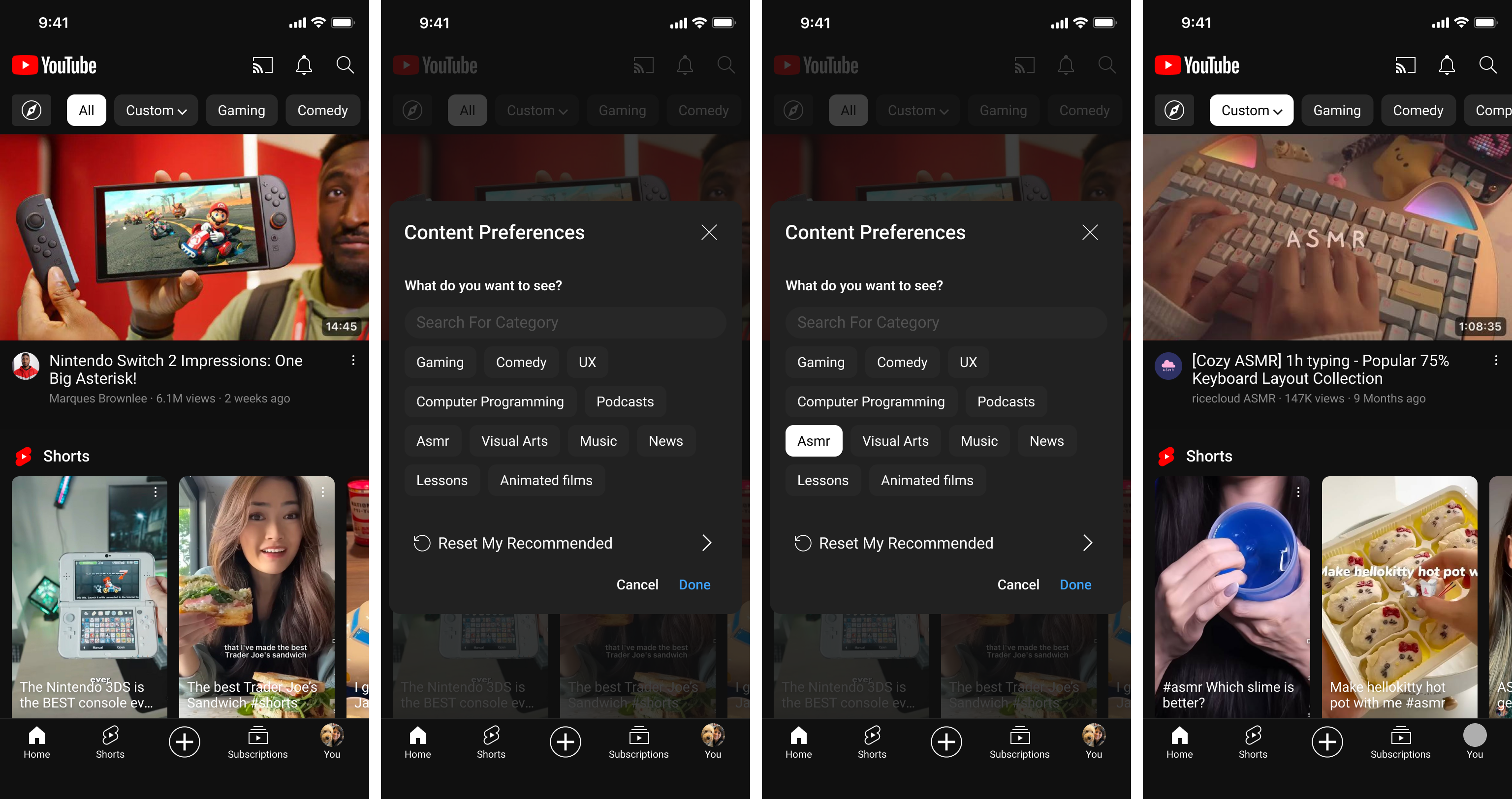 Content preferences hi-fi redesign