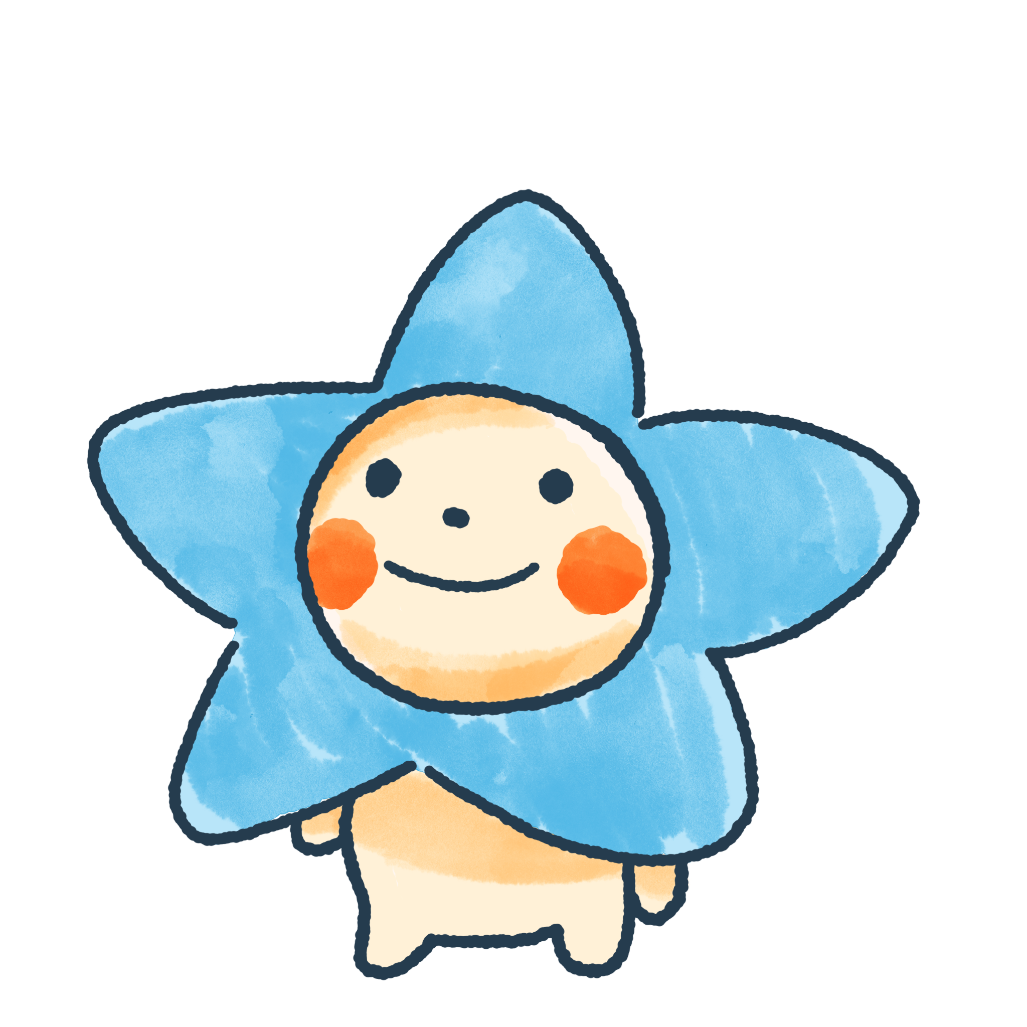 Blue flower creature illustration