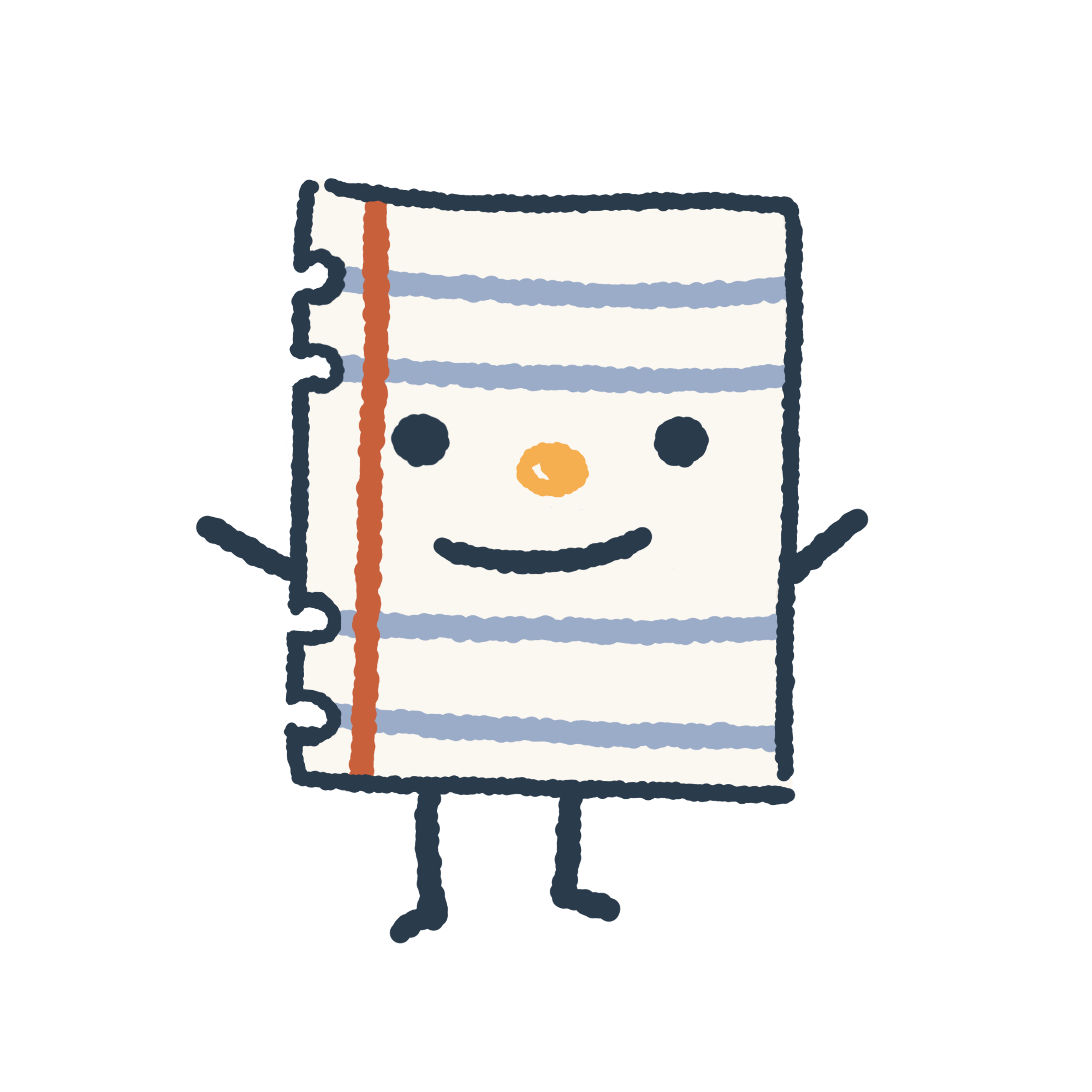Paper book character illustration